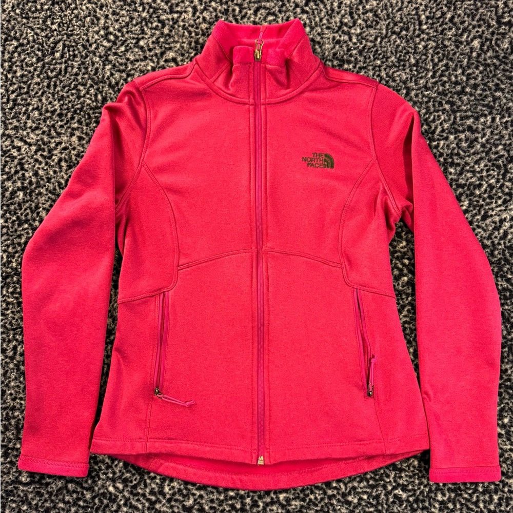 The North Face Full Zip Fuchsia Pink Fleece Zippered Pocket Jacket Womens Medium